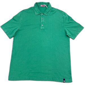 $175 Drumohr NWT Men's XL Frosted Cotton Jersey Polo Shirt Green Apple Preppy
